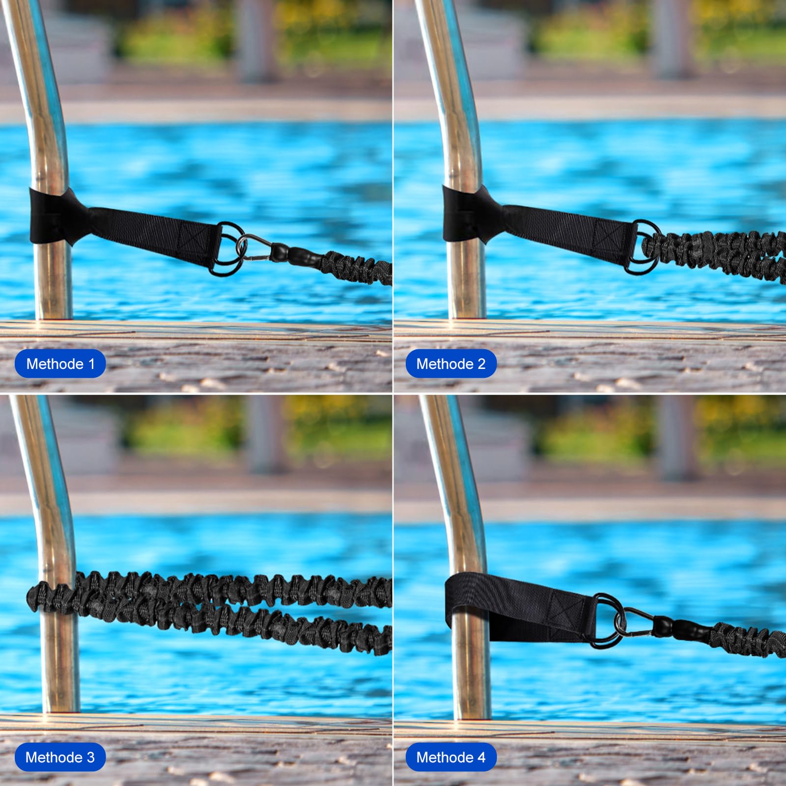 Schwimmgurt für Pool | 2.5-7.5M Einstellbare Schwimmwiderstand Gürtel | Schwimmgurt Pool Erwachsene Kinder | Schwimmtrainer Gürtel | Schwimmhilfe für Jedes Schwimmbad Ohne Schwimmleine
