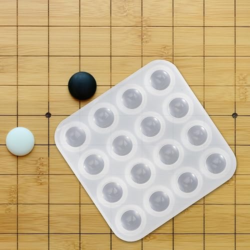 Miniatura 5 de Molde de resina Go Chess Board Game Moldes de resina de silicona cinco en una fila, molde de tablero de ajedrez de cristal epoxi para bricolaje de