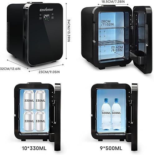 Miniatura 7 de Enventor 10L Mini Refrigerator Skincare Fridge, AC 120V DC 12V Mini Portable Thermoelectric Cooler and Warmer Refrigerators with LCD Temperature