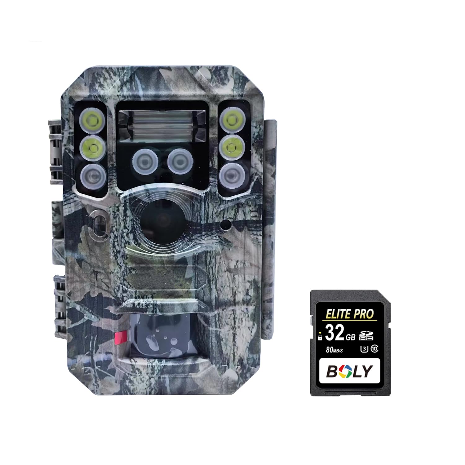 BOLY Wildkamera, 56MP 4K HD,Flash 940 nm schwarzes IR und weiße LED, Nachtsicht mit Tri-Flash,No Glow Infrarot, 0.1s Schnelle Trigger Nachtsicht Bewegungsmelder,100ft Reichweite IP68 Wasserdicht 32GB