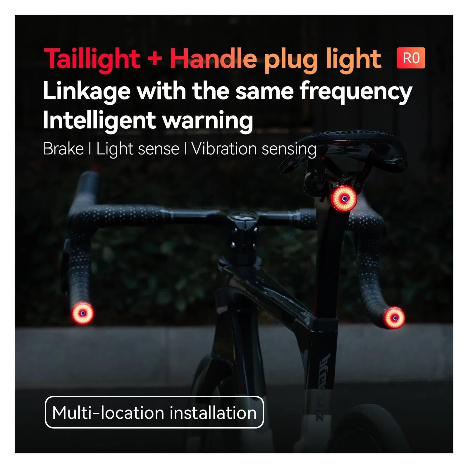 1/2 luces traseras para manillar de bicicleta