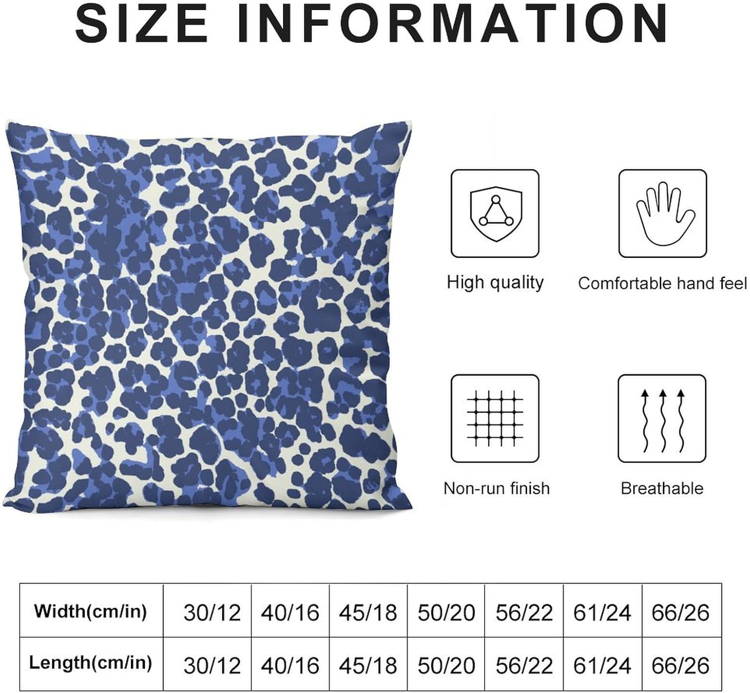 ArogGeld Royal Blue Navy Leopard Pillow Cover Set of 2 Leopard Print Animal Cheetah Throw Pillow Cover Asian Scenic Chinoiserie Double Side Velvet Pillow Cover Case for Bedroom 26"x26"