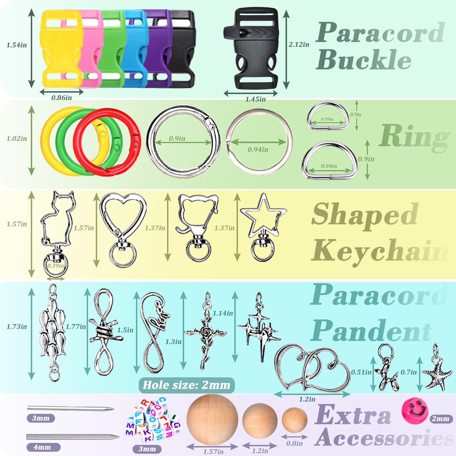 WEREWOLVES Kit de gabarit de bracelet en paracorde, 3 m