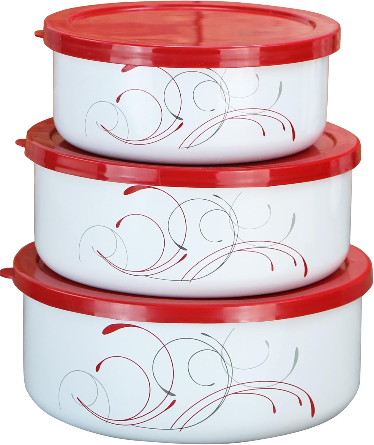 Corelle Coordinates Splendor 3Piece Enamel on Steel Bowl Set with Lids Amazon.ca Home