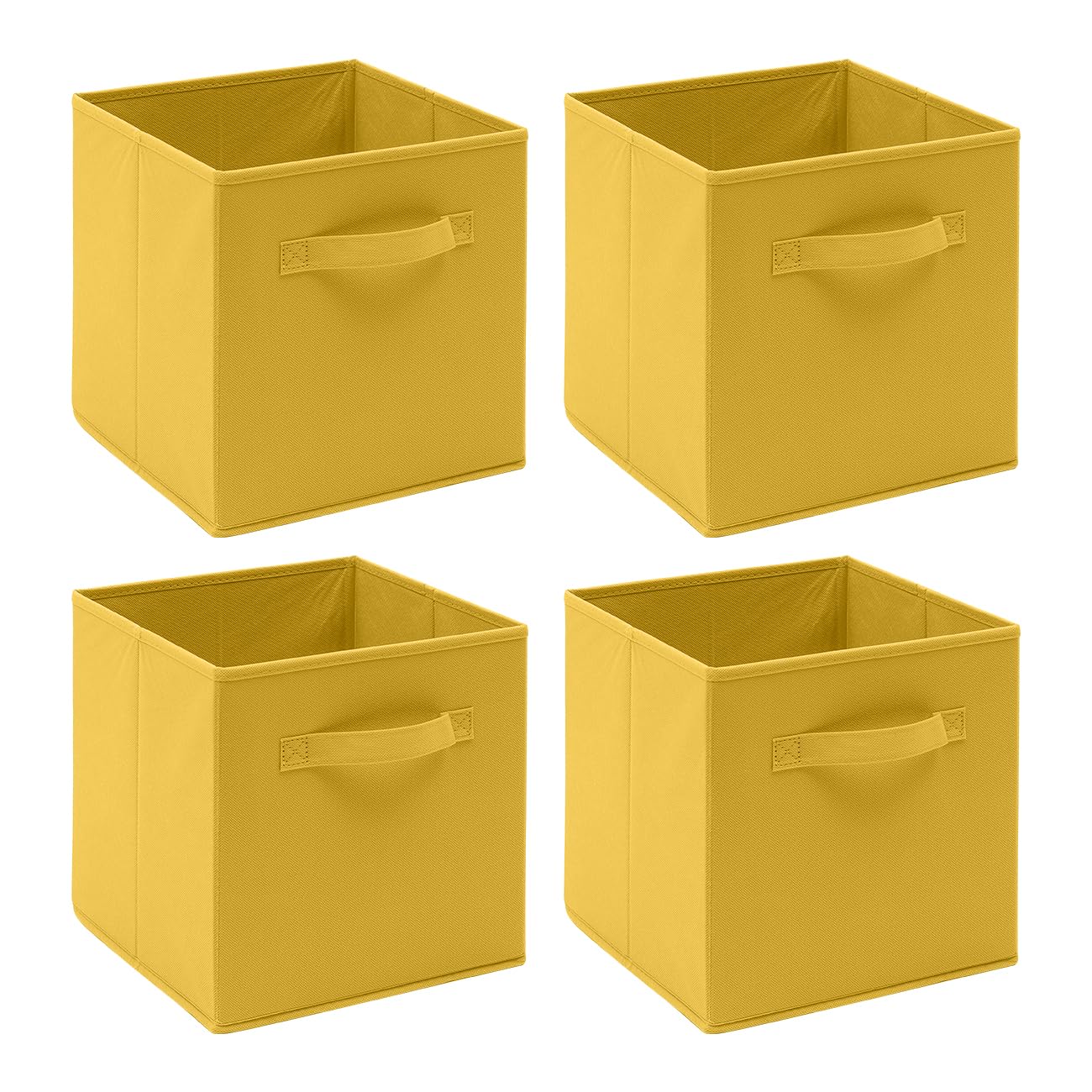 Homullel Foldable Storage Cube Boxes Set of 4, Storage Unit Box with Handle, Collapsible Storage Bins Organiser for Shelf Closet Organization