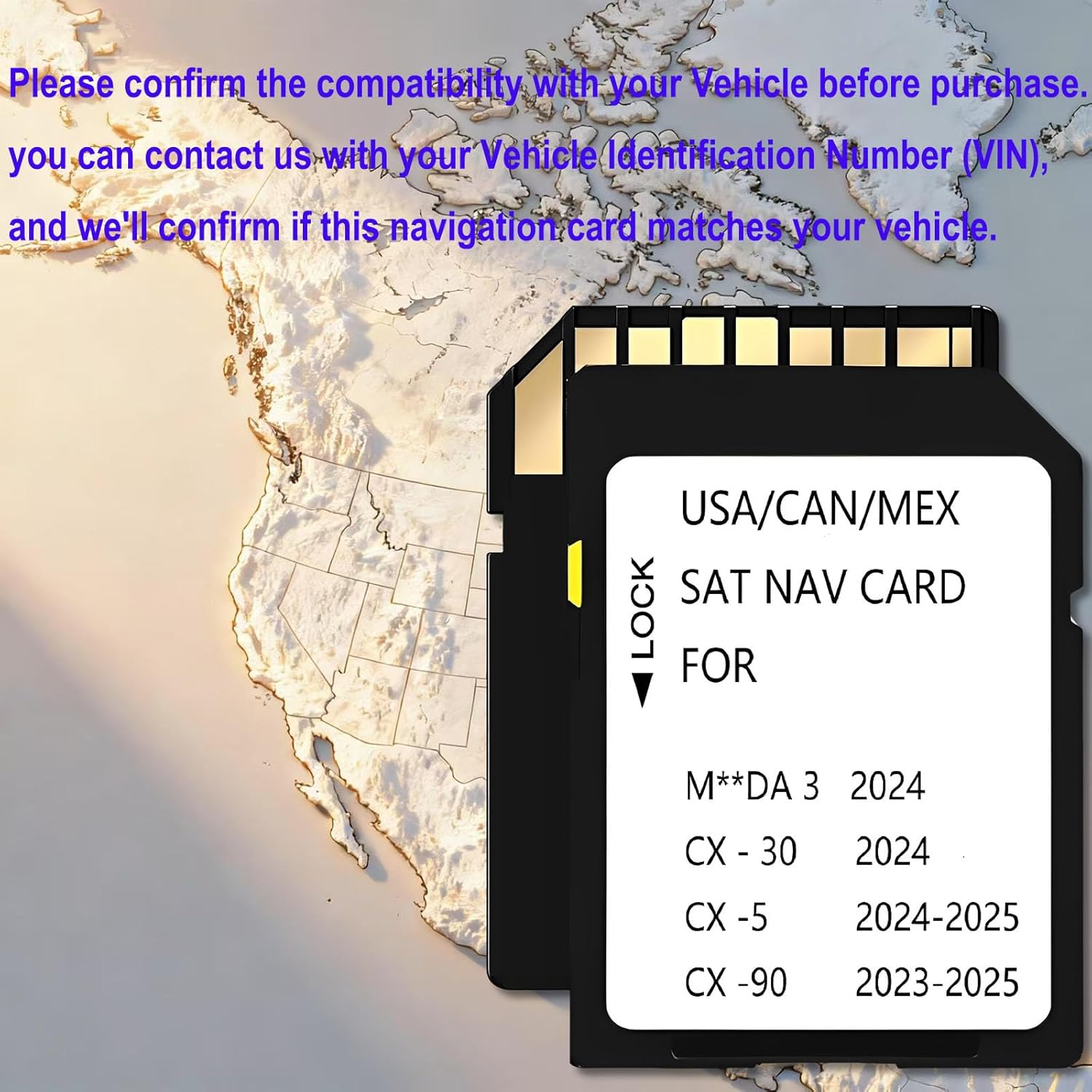 2025 Navigation Memory Card Compatible with 2024 CX-30,2024-2025 CX-5,2023-2025 CX-90,USA/Mexico/Canada Latest Maps