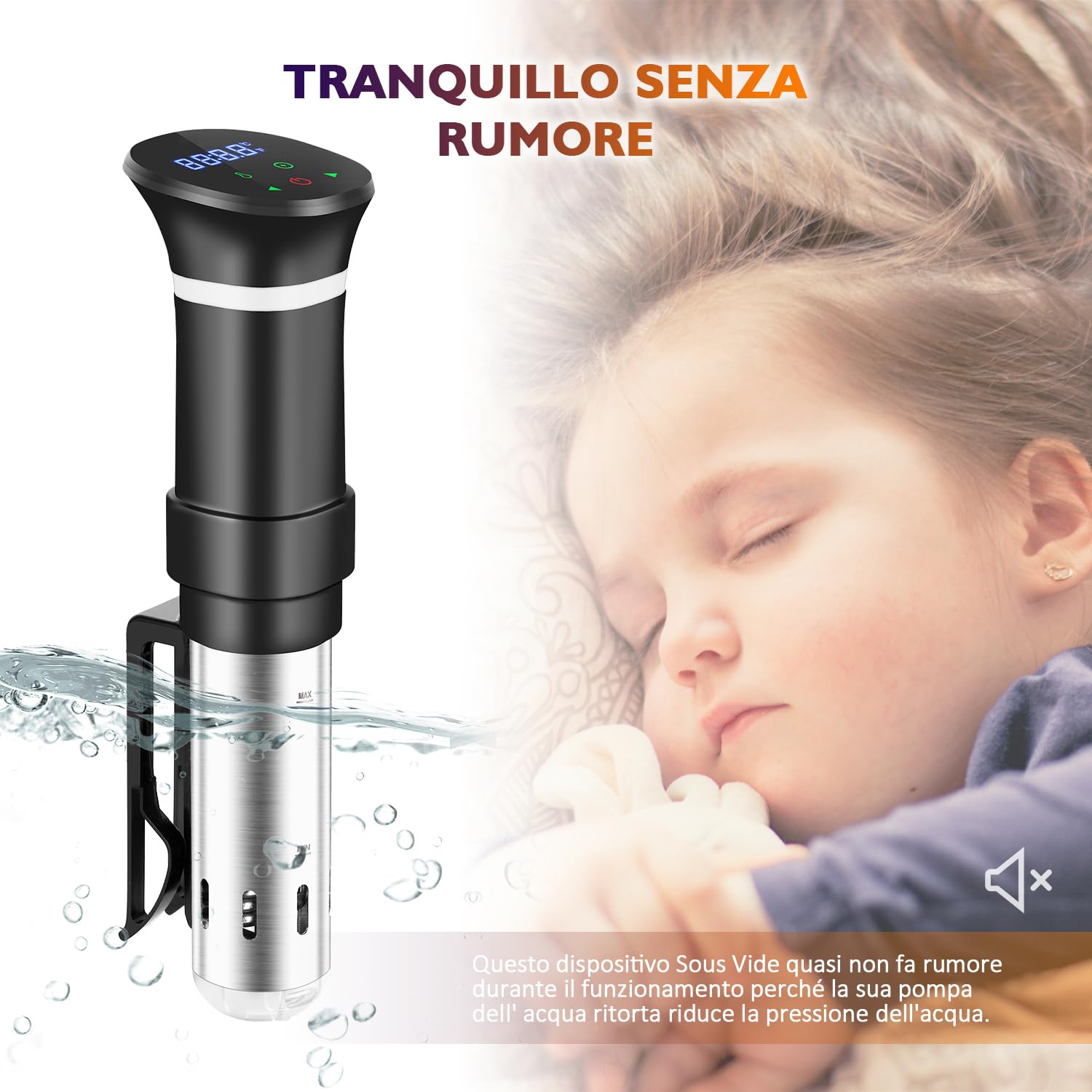 Sous Vide garnek do gotowania sous vide ze stali nierdzewnej, powolny garnek z wyświetlaczem dotykowym LED, 1000 W, z precyzyjną regulacją temperatury i timerem, w zestawie książka kucharska, szary