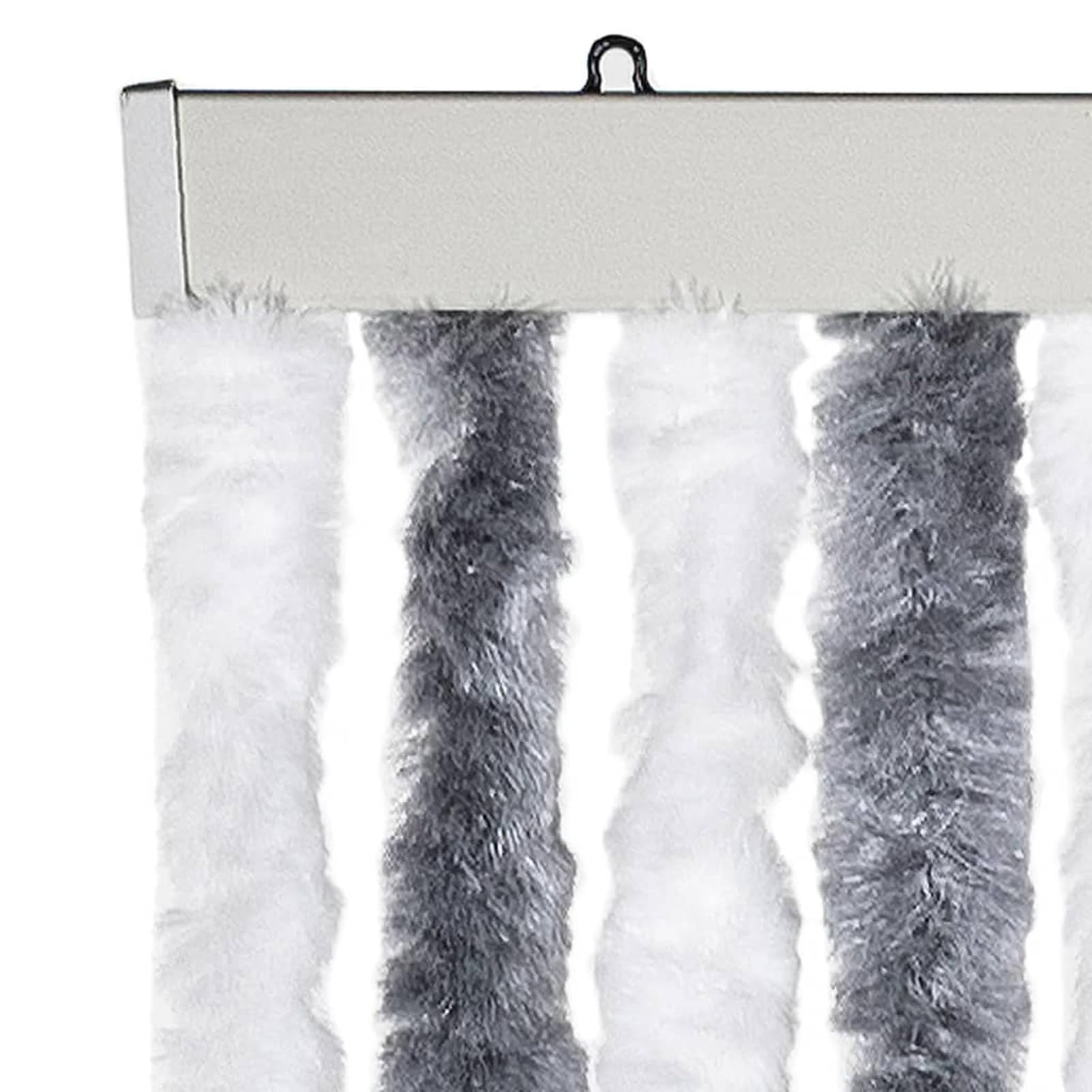 ZEYUAN Tenda Antimosche Grigio e Bianca 100x230 cm in Ciniglia,Tenda Antimosche per Finestre e Porte Leggera Resistente all'Acqua Silenziosa Zanzariera Antiisetti-377370