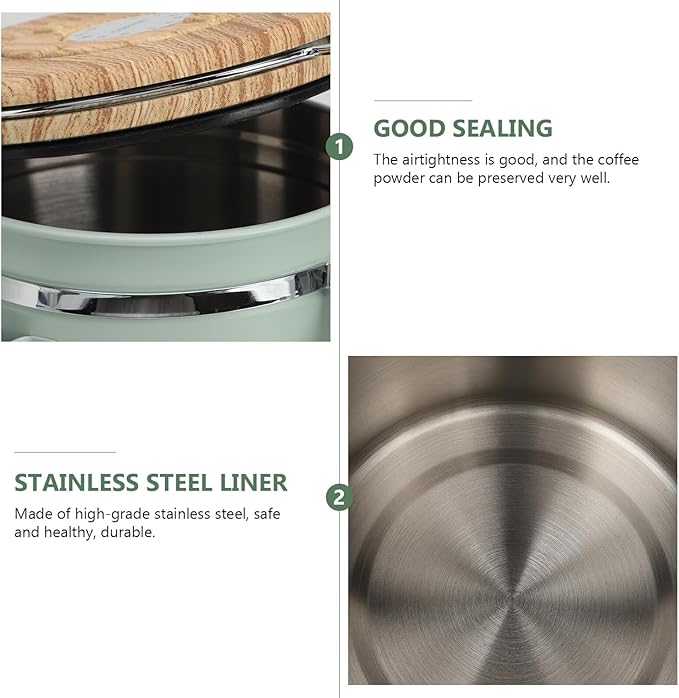 Dispensador Airtight de Café IMUSINICE 8L Verde con Cuchara miniatura 9