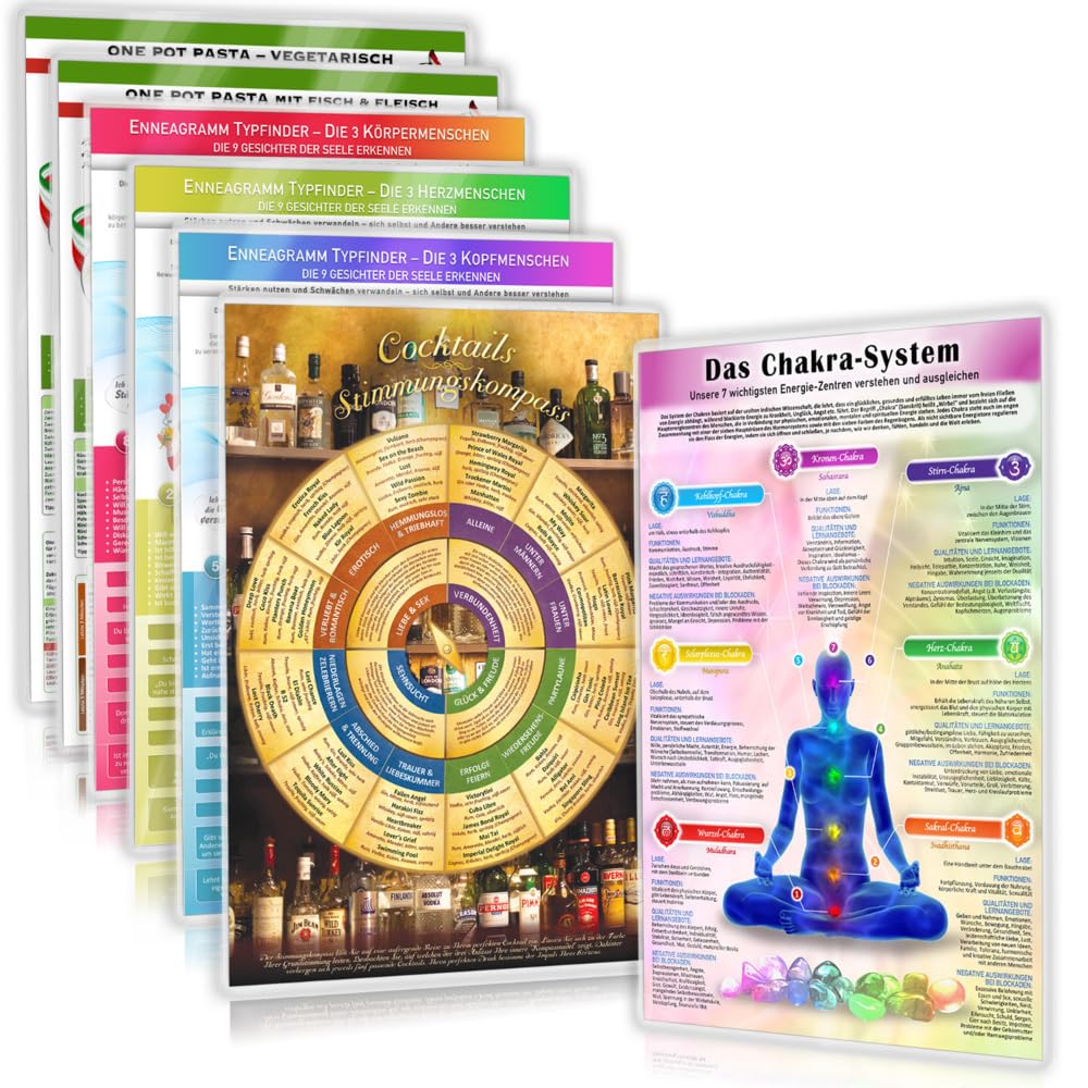 [7er Set] Frauenabend Deluxe-Set für zauberhafte Freizeit-Aktivitäten (2024) – Gemeinsam lachen, genießen & die Seele nähren lassen - Erlebe Spaß & ... – 7teilig, DINA4, laminiert