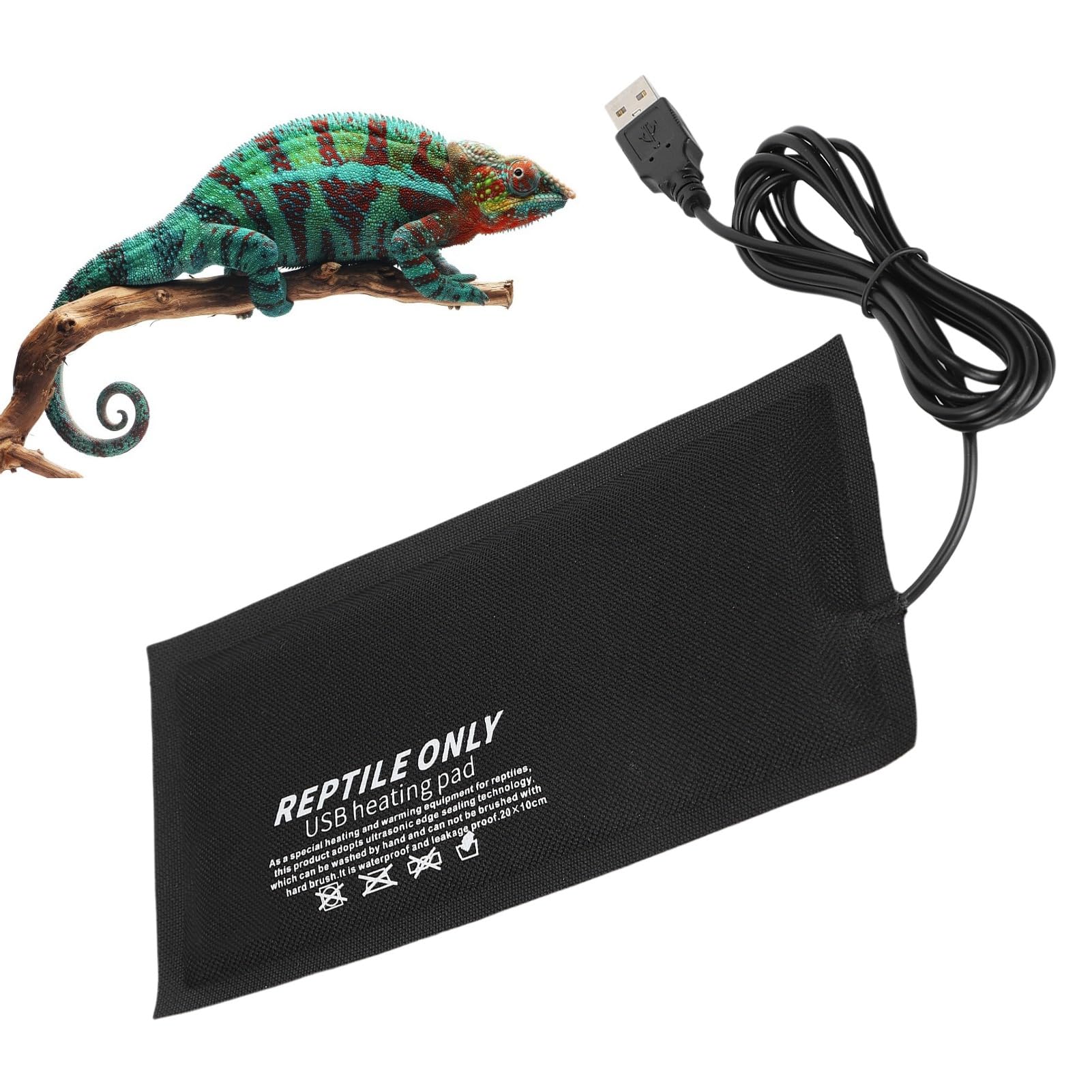 Reptile Heating Pad Fiber Cloth, Reptile Heat Mat, Reptile Heating Pad for Turtle, Tortoise, Snakes, Lizard, Gecko, Frogs (Large)