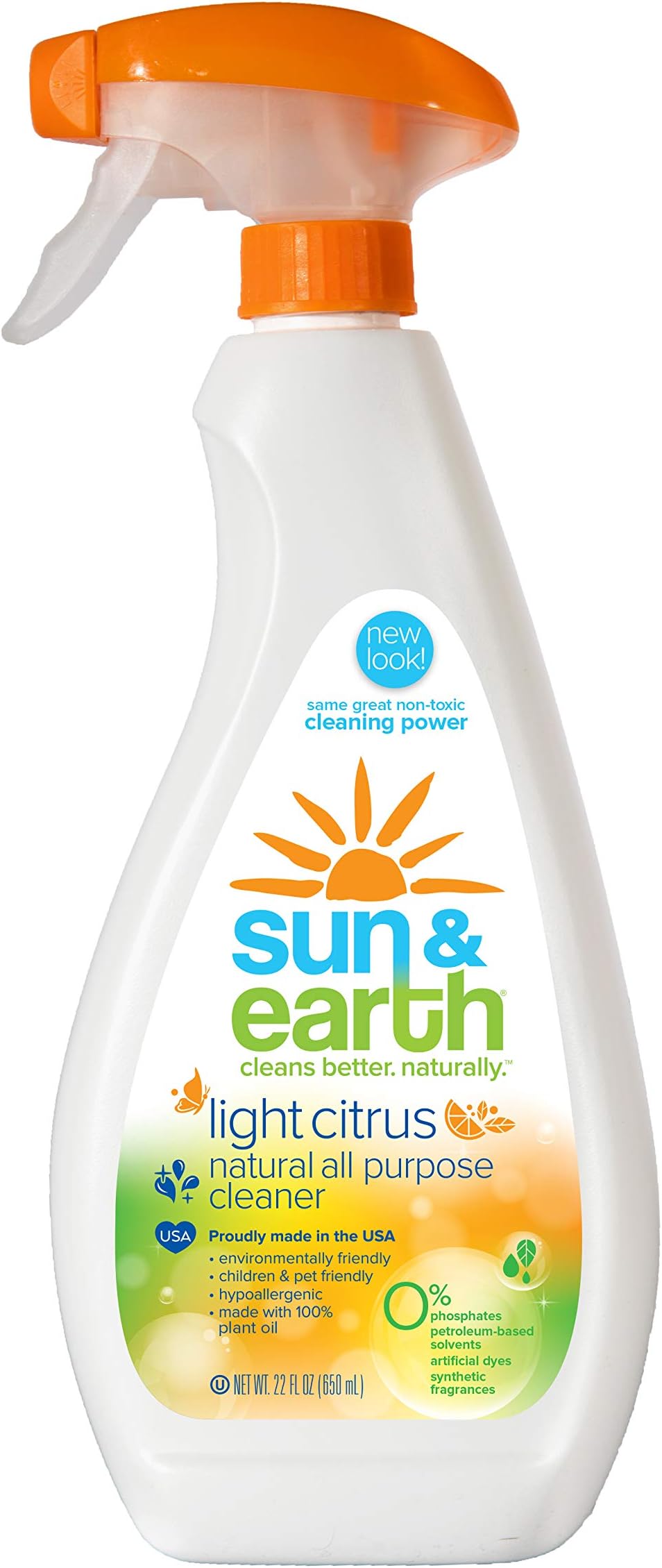 All Purpose Cleaner By Sun Earth Plant Based Ingredients Safer Around Kids Pets Light Citrus Scent 22 Fl Oz Spray Bottle Health Personal Care Amazon Com