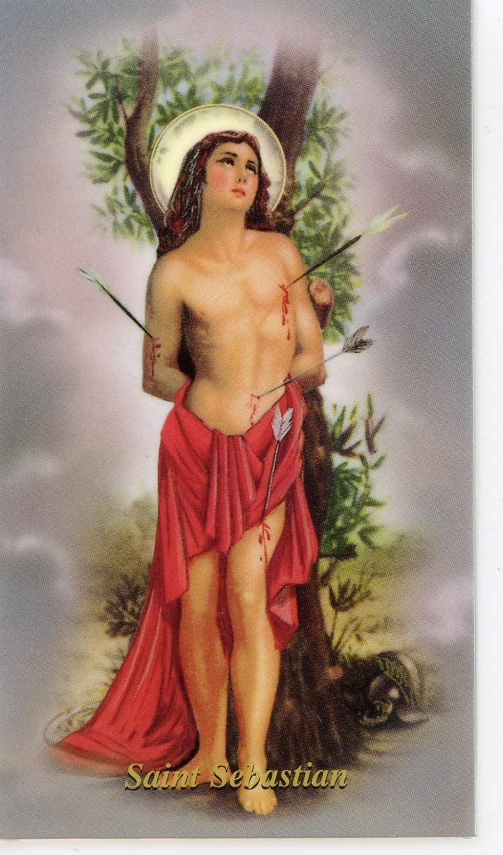 Autom co Prayer to St. Sebastian holy card - laminated - Pack of 25
