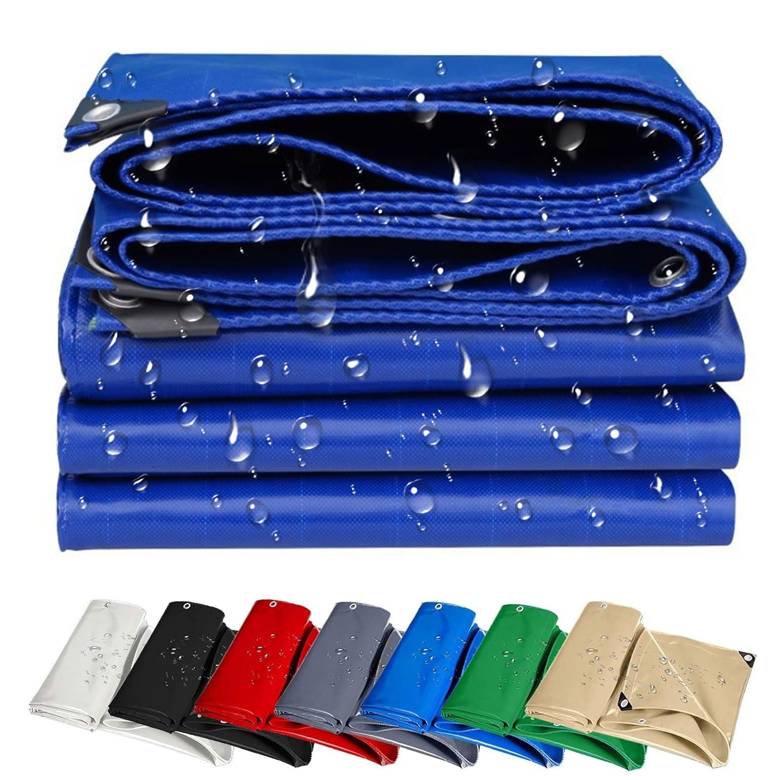 Lona impermeable exterior para piscina y muebles de jardin azul