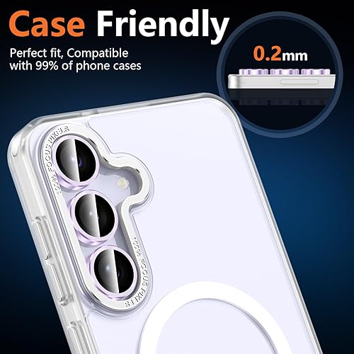 Vista 796 de para Samsung Galaxy Z Flip 7 Protector de Lente de Cámara, Cubierta de Lente de Vidrio Templado con Anillo de Metal Individual, [Fuerte Adhesión] 1