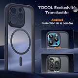 TOCOL Magnetic for iPhone 13 Pro Max Case 6.7-Inch, Fit for MagSafe, Upgraded [Full Camera Protection], [14FT Military Grade Drop Tested] Shockproof Slim Translucent Matte Back Phone Cover (Black) - 6