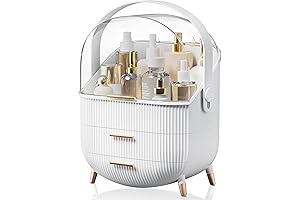 Organizer for Makeup with Lid (White)