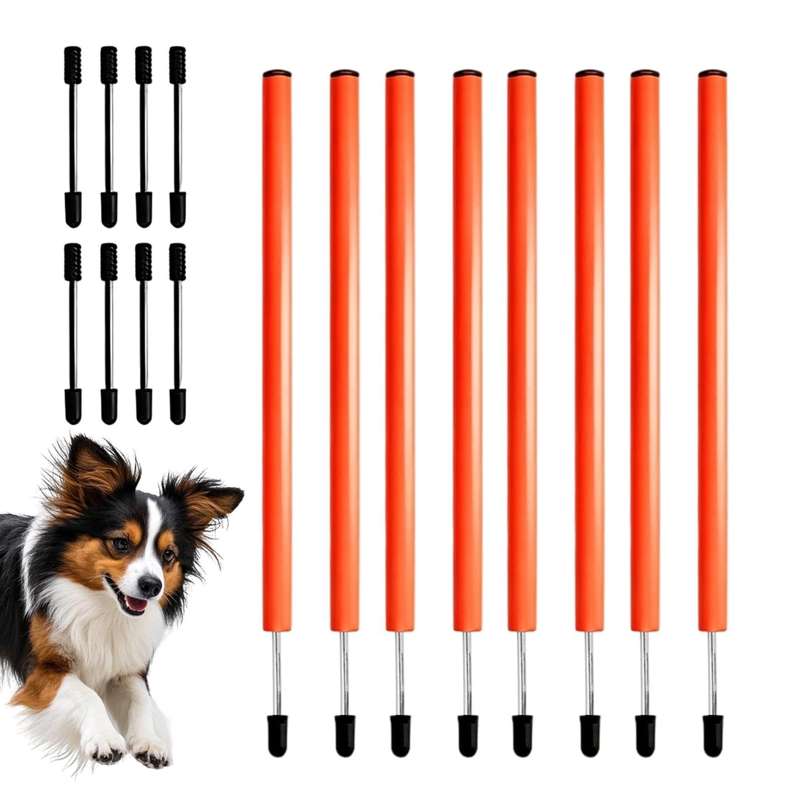 Dog Weave Poles 8-Pack, Lightweight Portable Agility Training For All Breed
