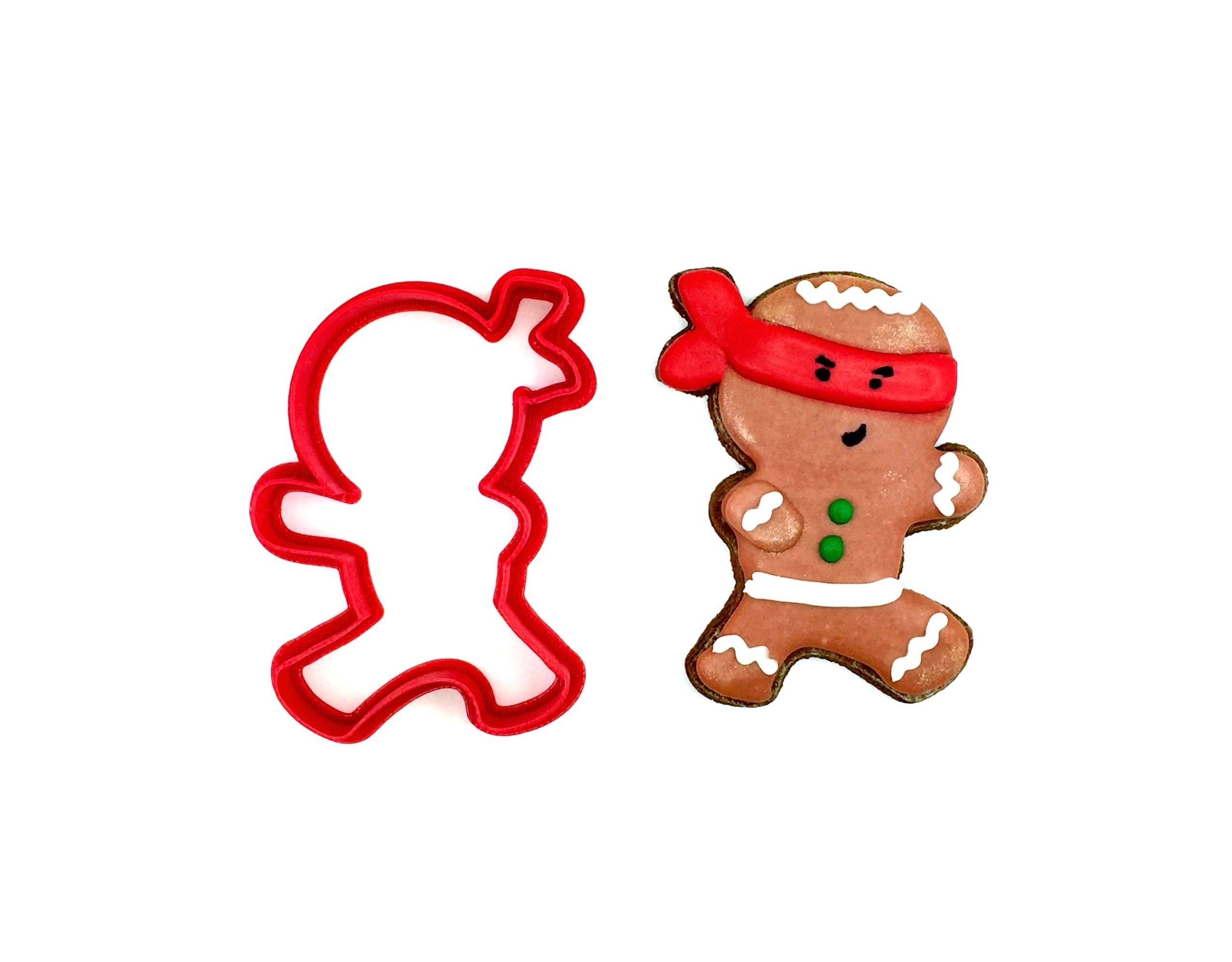 Punching Ninja Gingerbread Man Cookie Cutter