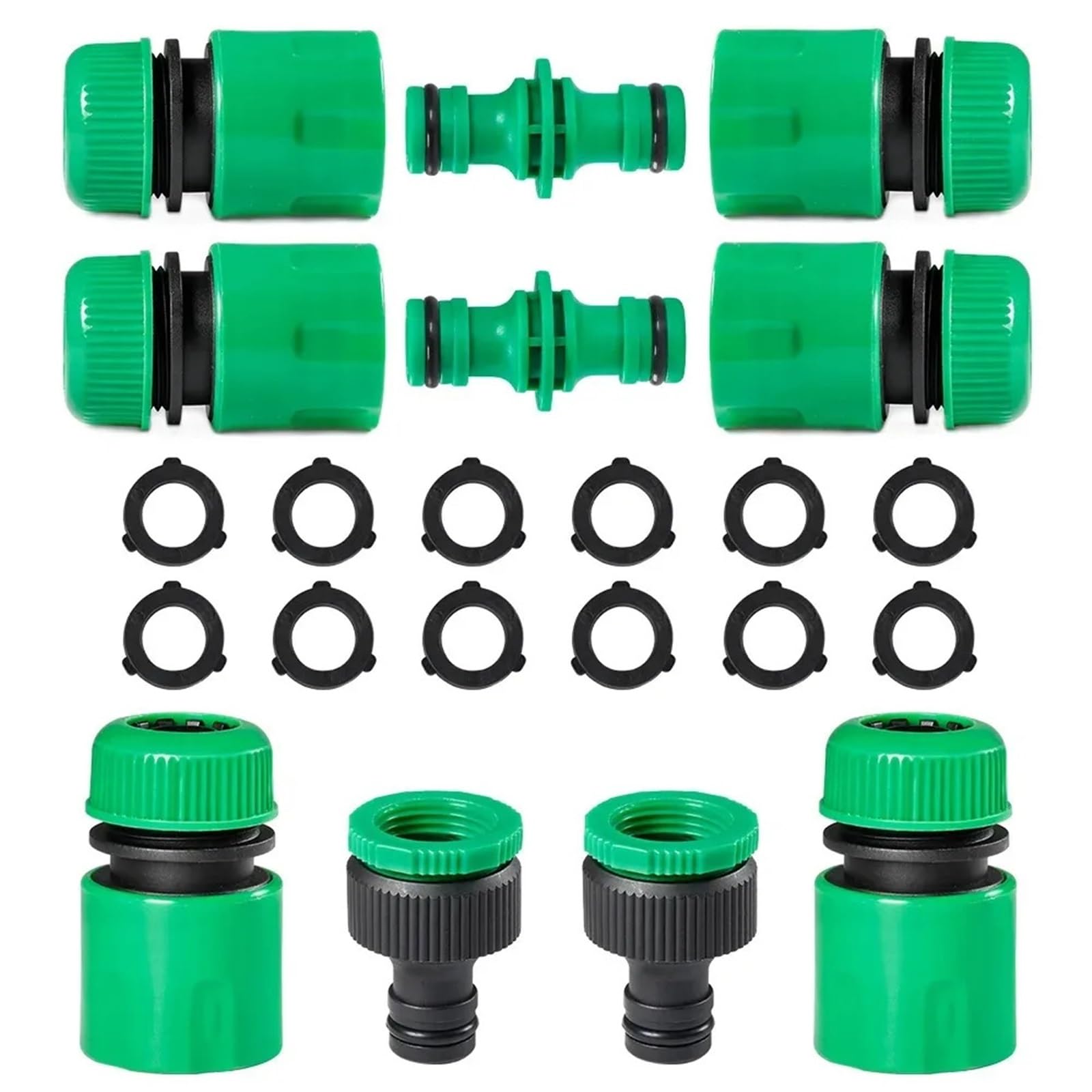 Set di adattatori di accoppiamento ABS con connettore rapido for Tubo da Giardino Doppio Maschio da 1/2".
