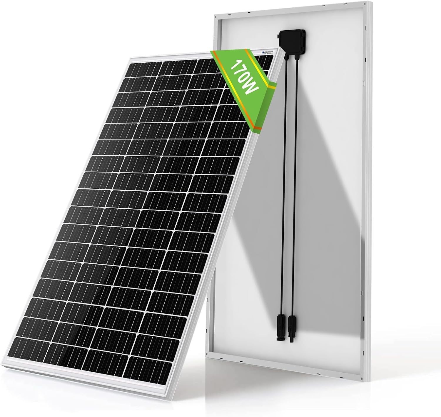 ECO-WORTHY Monokristallines Solarmodul, 170W Solarpanel 12V Ideal zum Laden von