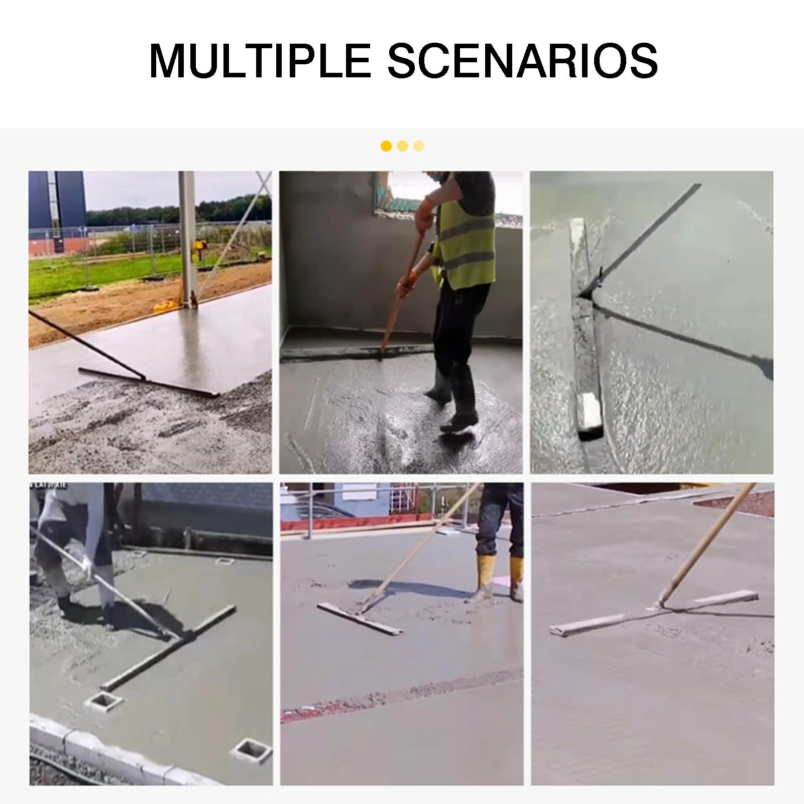 Herramientas De Hormigón Bull Float, Nivelación Acabado, Rastrillo Nieve Empujador, Con Tablero Acero Inoxidable 100/120/150 Cm, Varillas Soporte Fijas En Ambos Lados(Width 150cm)