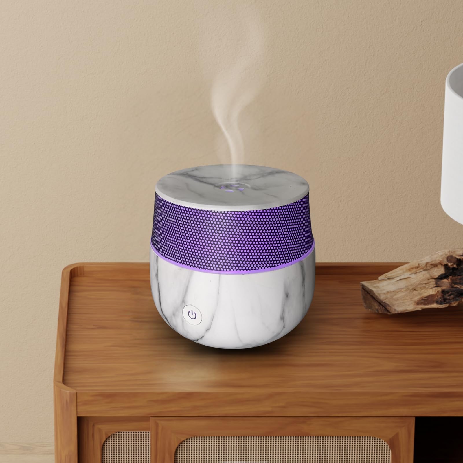 Zen'Arôme - Diffusor Kailo - Luftbefeuchter für ätherische Öle - Ultraschall-Aromatherapie-Vernebler - Elektrische Duftlampe im Marmor-Design mit verstellbarer LED-Beleuchtung und Diffusion - Auto-Off