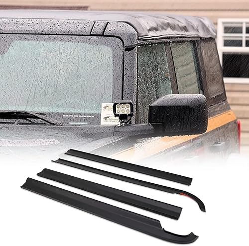 IAG I-Line - Sistema de cubierta deflectora para visera deflectora con canal de pilar A para Ford Bronco 21-23+ 4 puertas (negro mate)