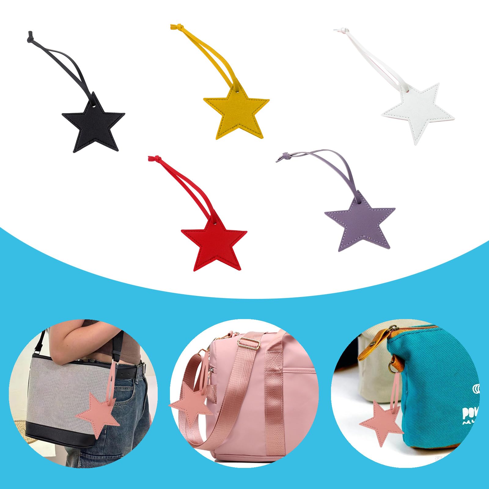 Amazon.co.jp: [Greabuy] 星型レザーラゲッジチャーム。万能な五芒星