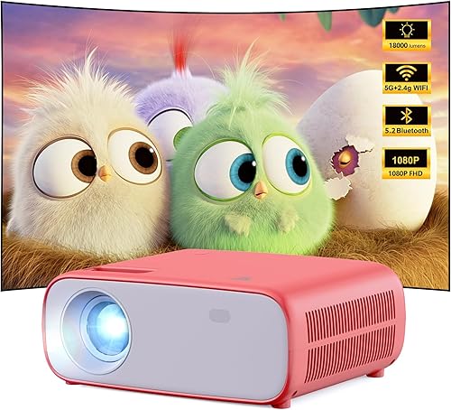 Wielio Full HD 1080P Beamer mit 4K Unterstützung, Bluetooth und WiFi, 18000 Lume