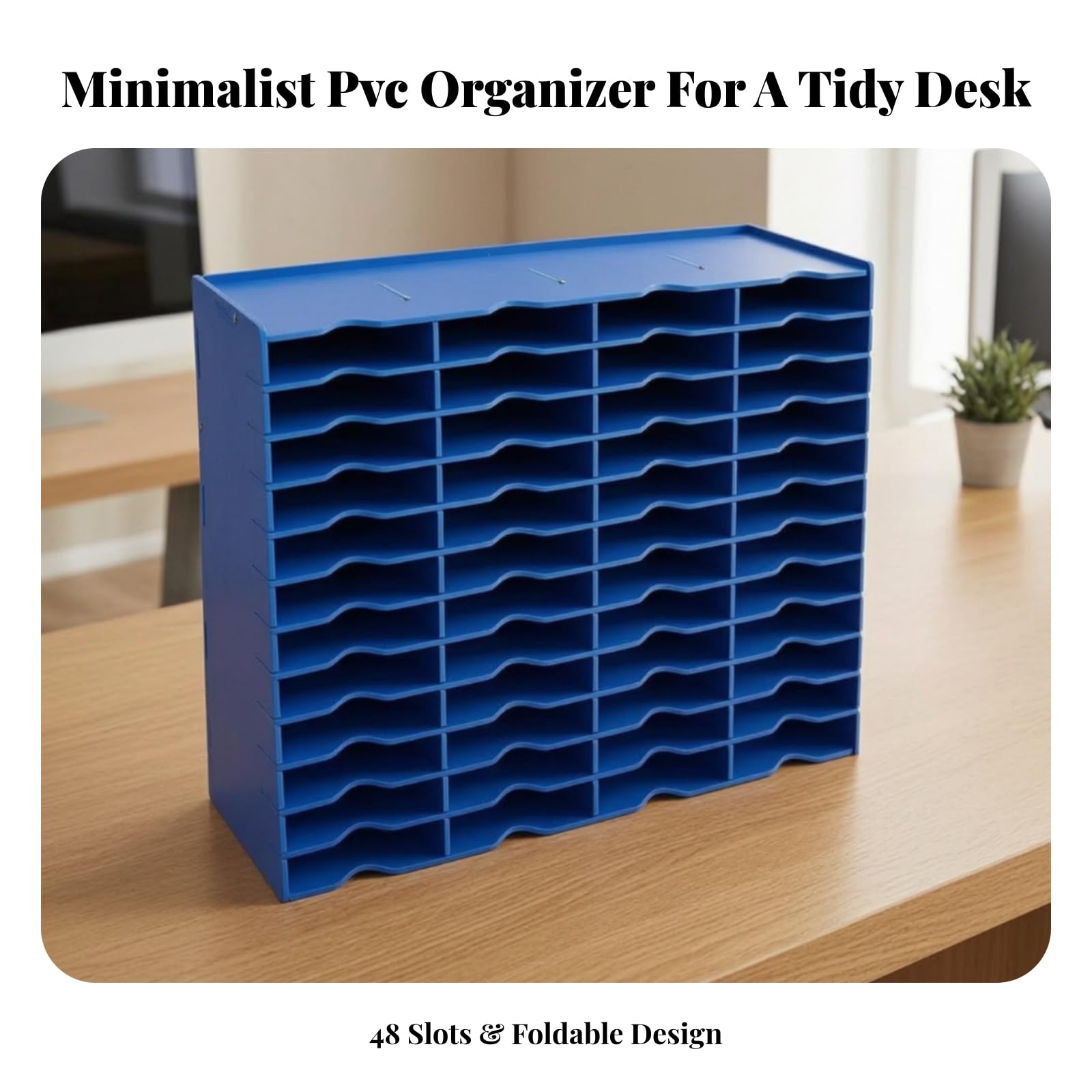 Boîte Rangement Gran Capacité Organiseur Bureau en Plastique PVC Multifonction pr Étudian, 48 Grille