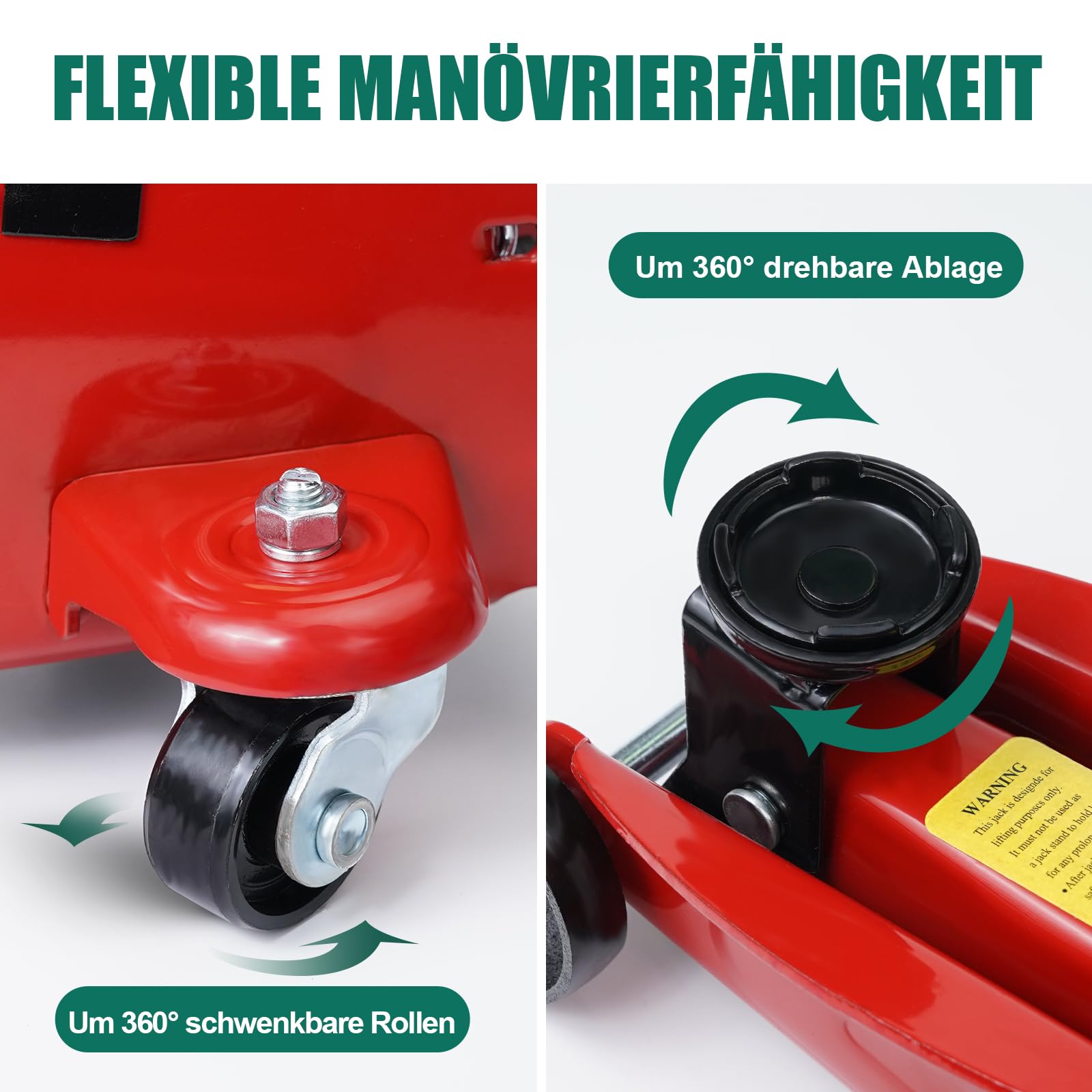 HYCHIKA Hydraulischer Wagenheber Hydraulisch 2.0T, Rangierwagenheber mit Hydraulischer Kolben-Schnellhubpumpe, Hydraulikheber, 135-320 MM Hubbereich, für Limousine, SUV, Reifenwechsel Ersatz