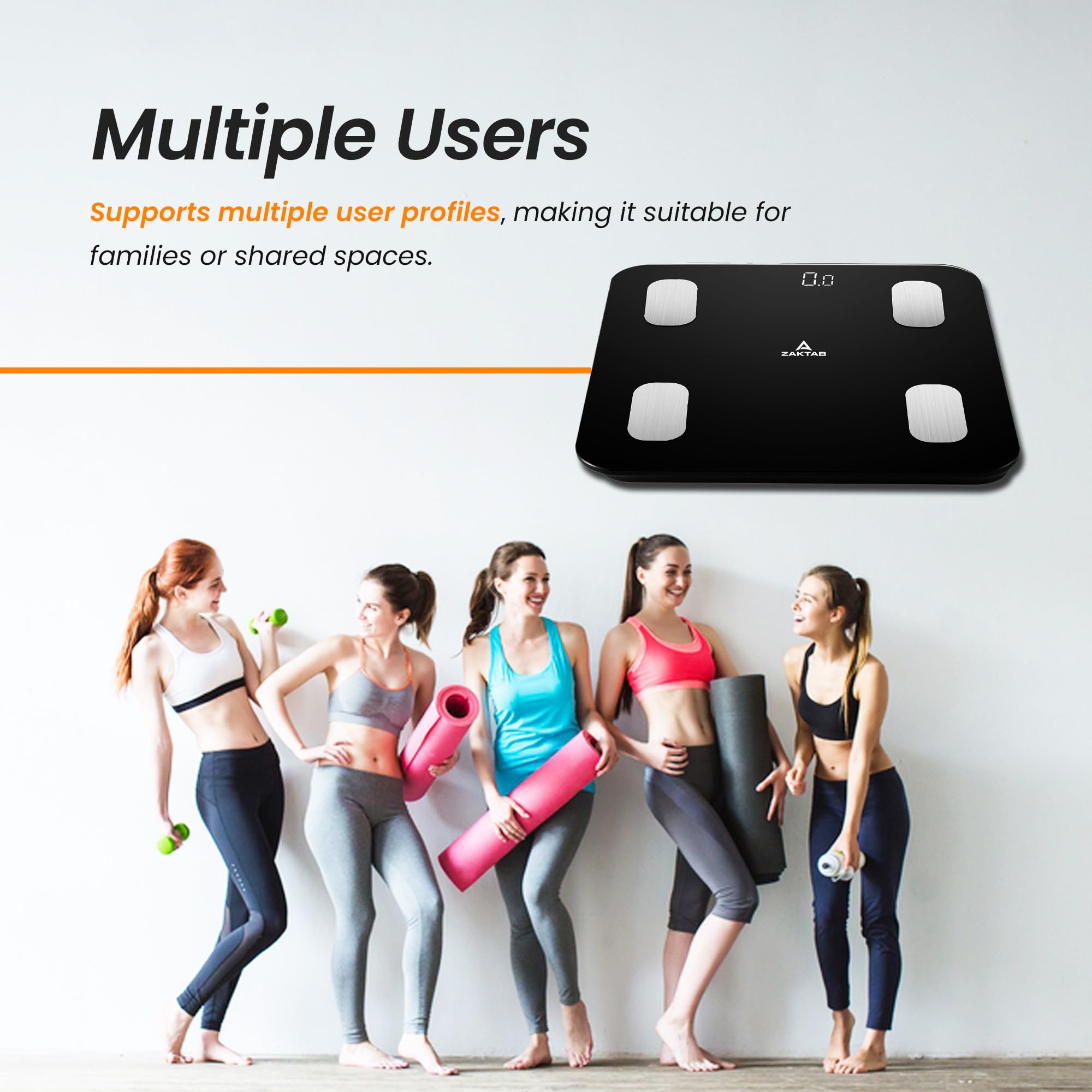 Báscula de baño Bluetooth con IMC, grasa corporal, análisis de masa muscular, capacidad de 400 libras, báscula corporal con pantalla LED, apagado automático, vidrio templado