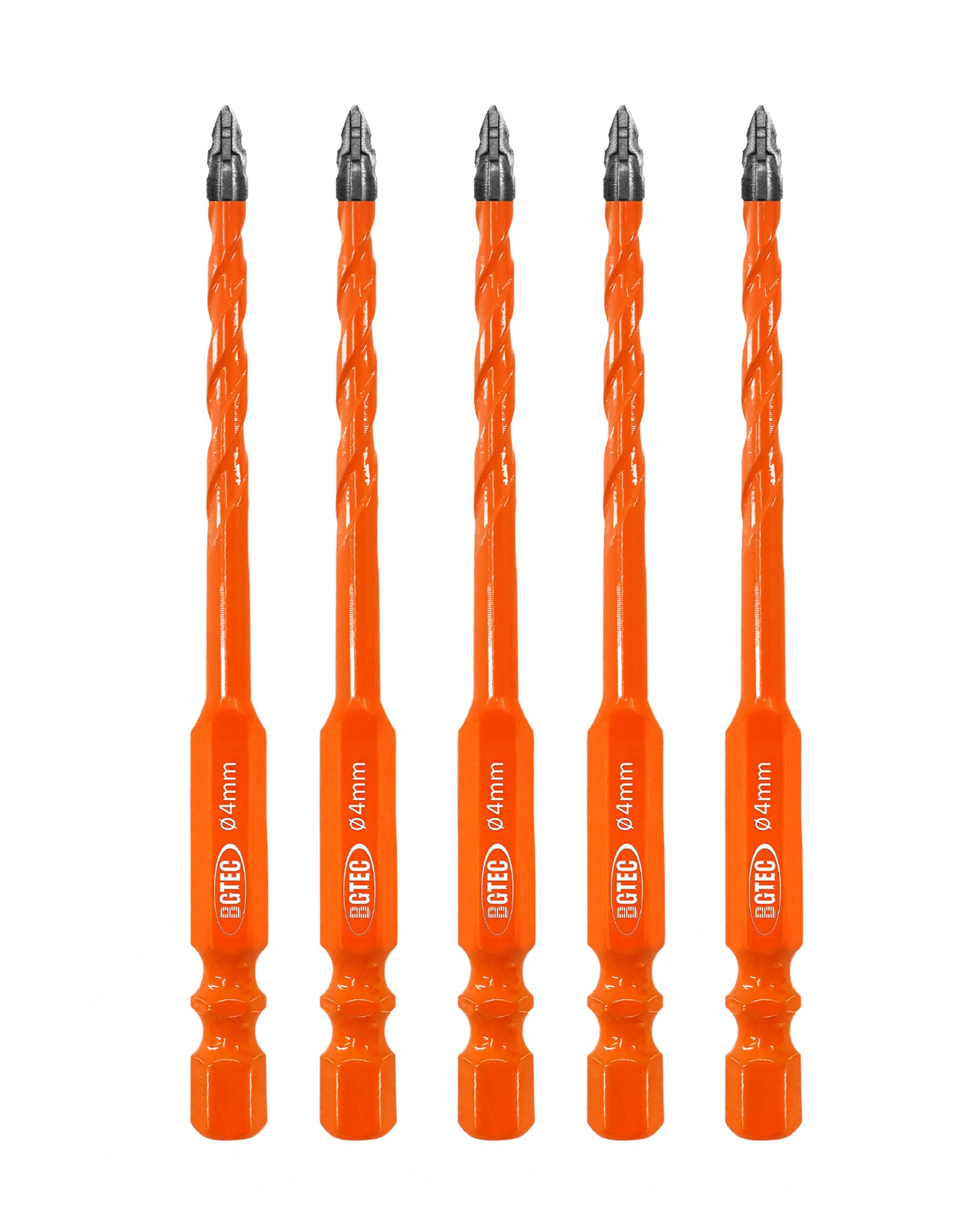 BGTEC Serrated Carbide Masonry Drill Bit Set - 5PCS 4MM Small Wood Drill Bits for Wood Plastic Masonry Brick Tile Glass Concrete Marble — image 1