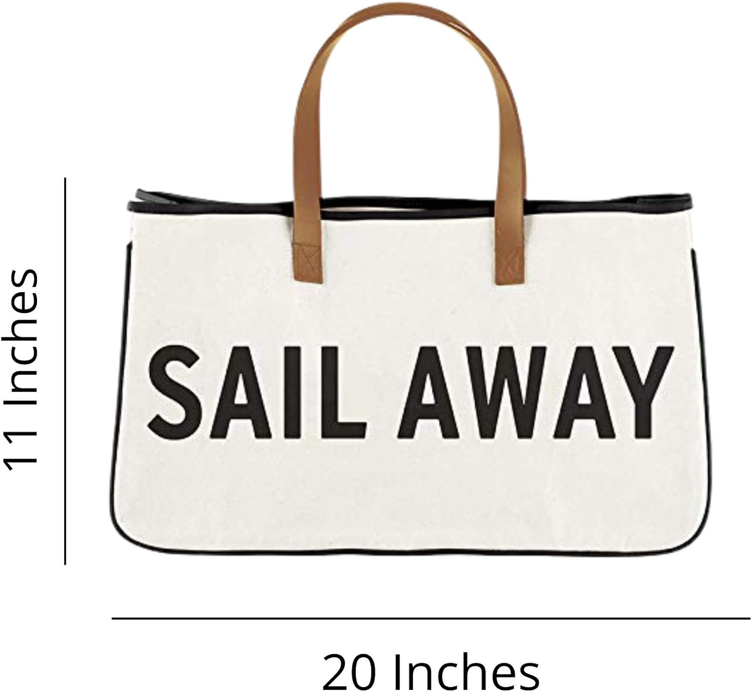 Santa Barbara Design Studio Tote Bag For Women Canvas Shoulder Bag with Genuine Leather Handles, - Image 6