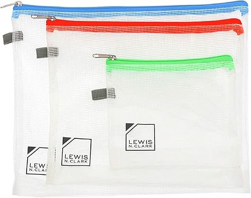 Lewis N. Clark Kit de artículos de tocador, bolsa de maquillaje, organizador de ducha + organizador de viaje para equipaje, equipaje de mano o