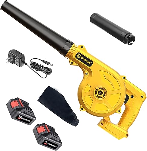 Miniatura 1 de Soplador de hojas inalámbrico con batería y cargador, soplador eléctrico de hojas alimentado por batería, mini soplador de hojas portátil 2 en 1 y