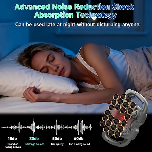 Miniatura 7 de Juego de pistolas de masaje de 24 cabezas, con 99 niveles y 9 modos, pistola de masaje de tejido profundo, piernas, cintura, cuello y espalda