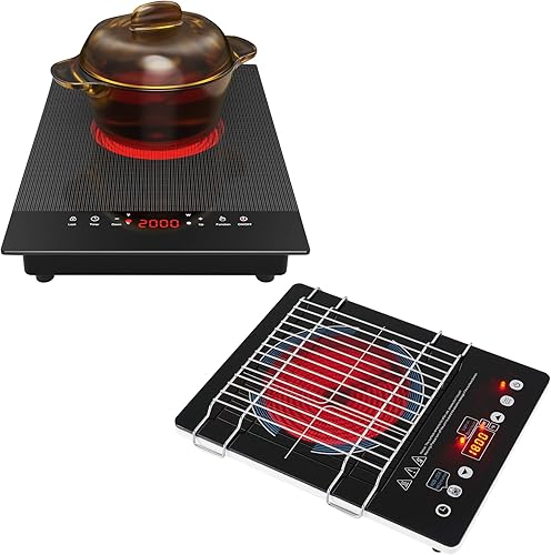 VBGK Cocina eléctrica individual y estante de refrigeración