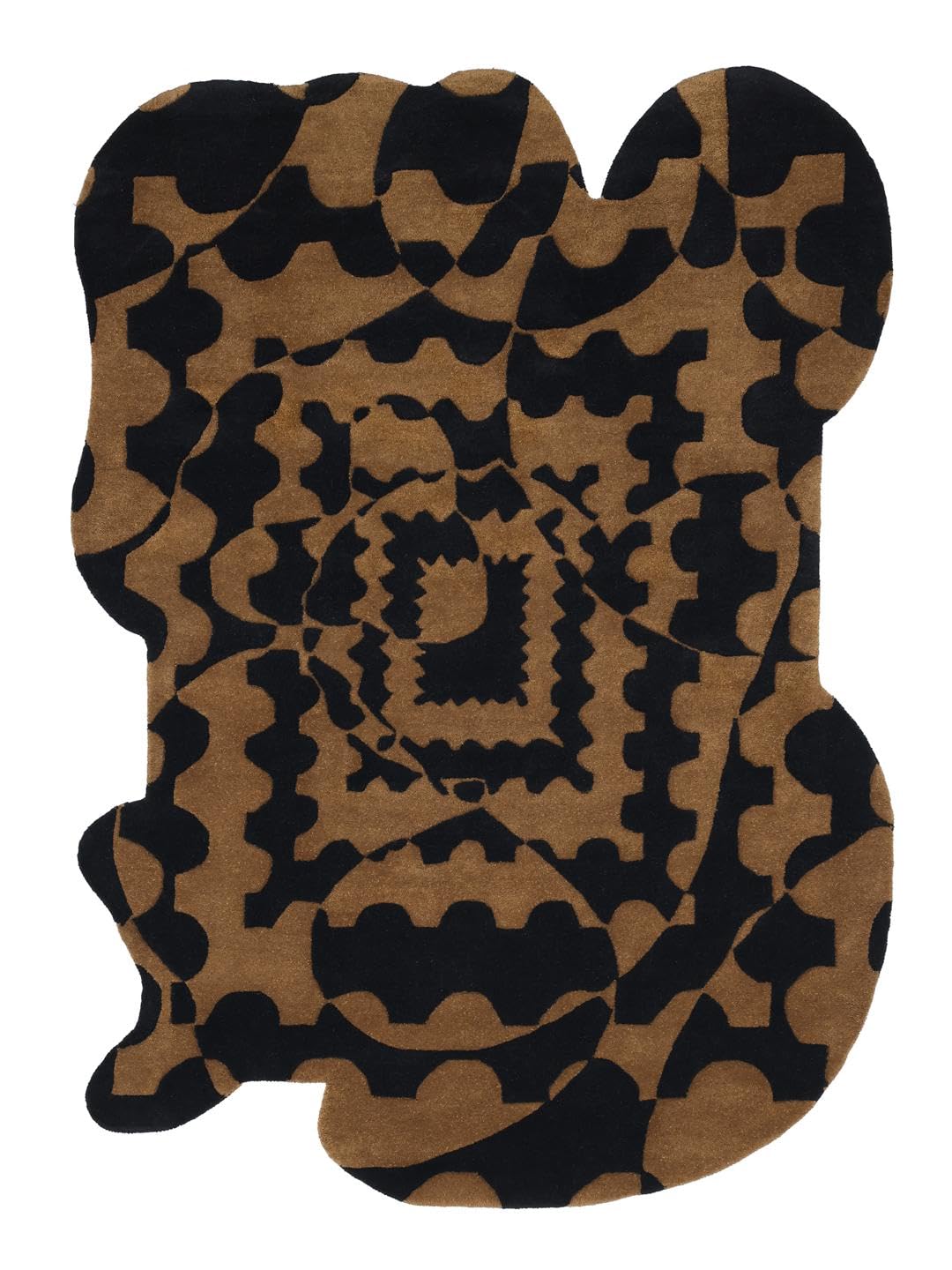 RugVista Rythm of the Maze, Dywan, Nowoczesne, 160 x 230 cm, Wysoki, Pokój dzienny, Sypialnia, Czyścić wyłącznie chemicznie, Certyfikat Care & Fair, Czarny/Brunatny