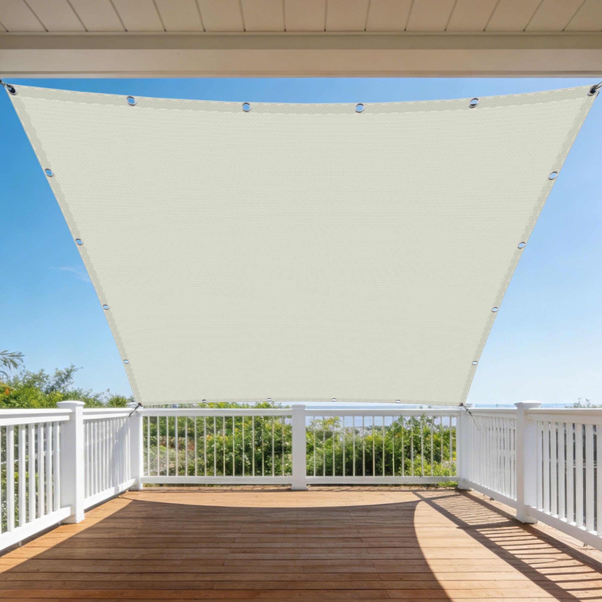 Voile d'ombrage 3x7 m imperméable pour stopper la pluie et le vent sur votre balcon