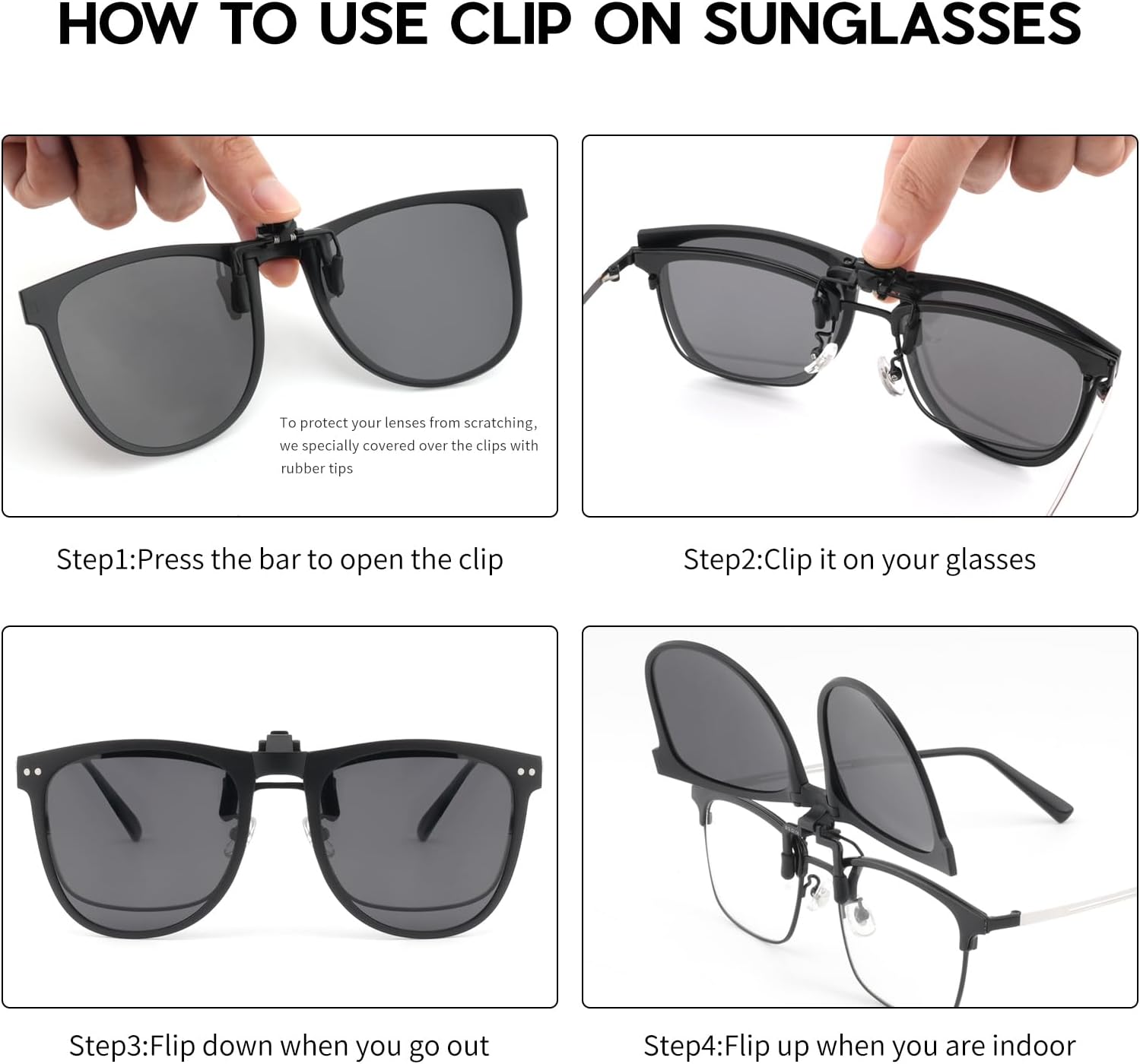 Solsun Polarized Clip on Sunglasses for Men Women UV Protection Anti Glare Driving Fishing Glasses - Image 5