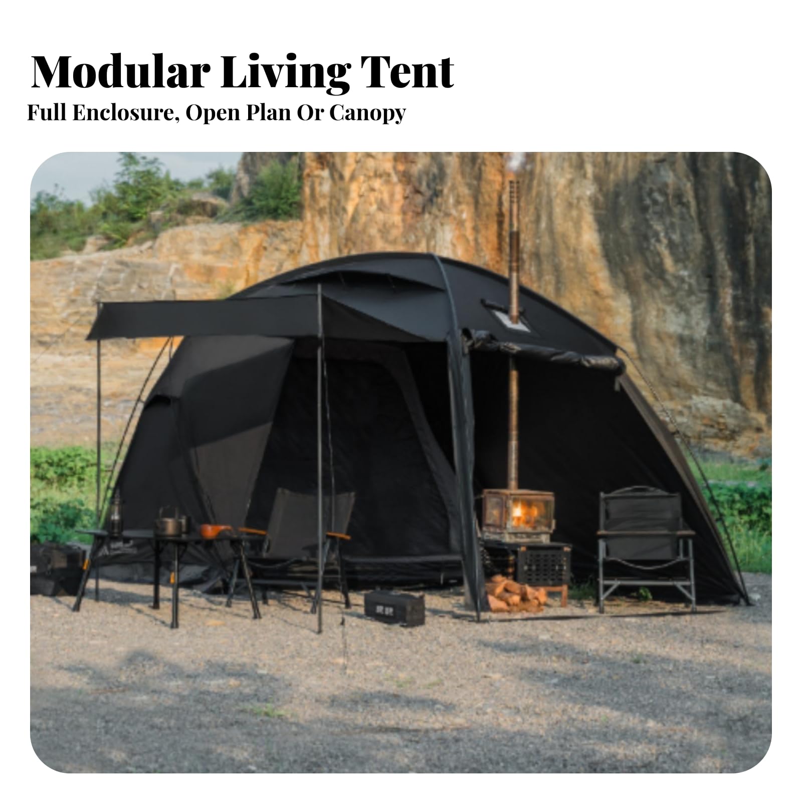 Tienda Campaña con Porche Versátil | Portátil, Carpa Camping con Toldo, Transpirable, Tienda Campaña cho smontable, para Actividas Al Libre