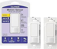 Lutron Maestro MS-OPS2H Motion Sensor Switch 2-Pack White: Occupancy/Vacancy LED Compatible for Bathroom Garage Laundry Single-Pole