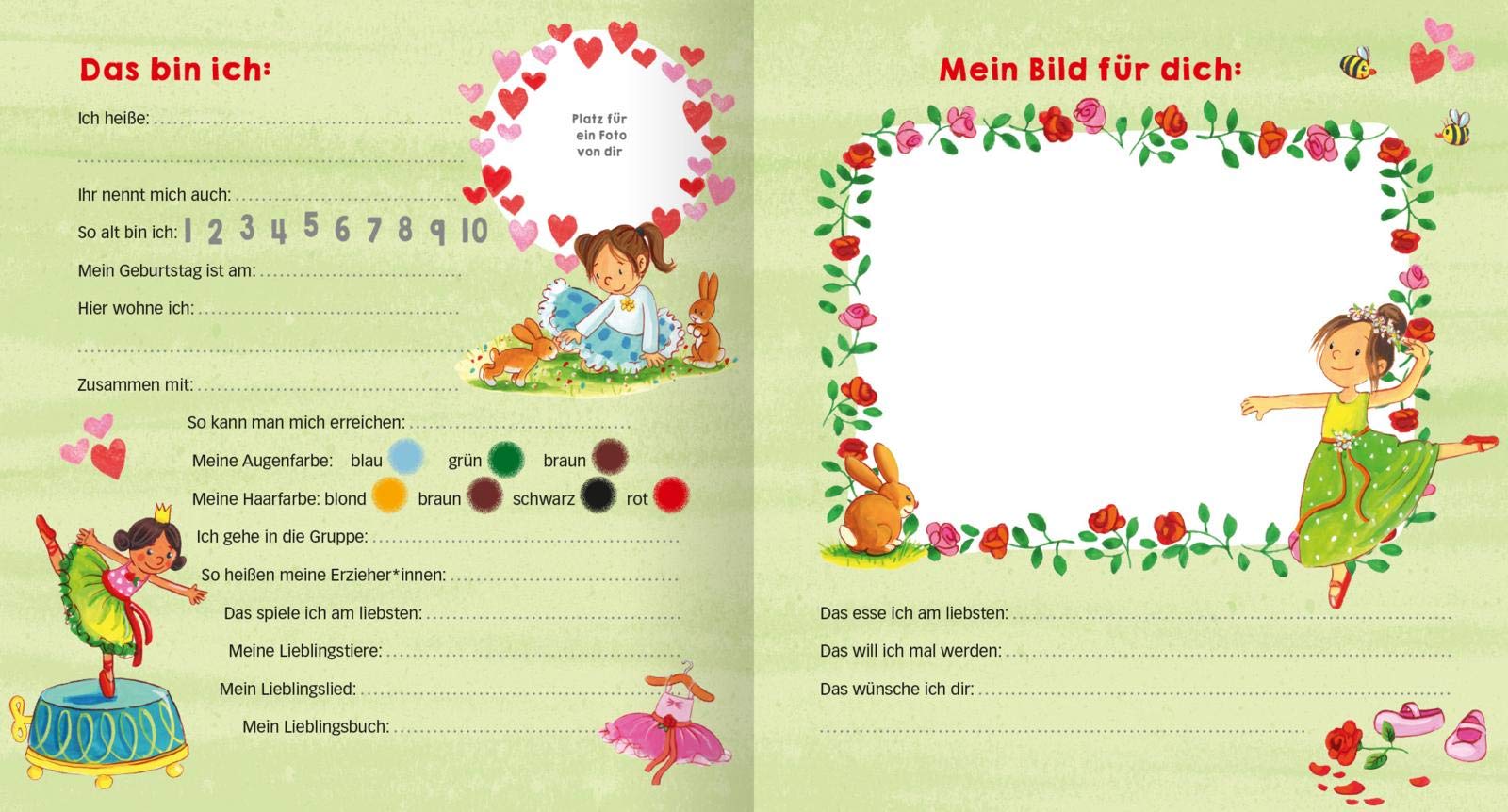 Meine Kindergarten-Freunde (Ballett): Freundebuch für Mädchen und Jungen ab 3 Jahren