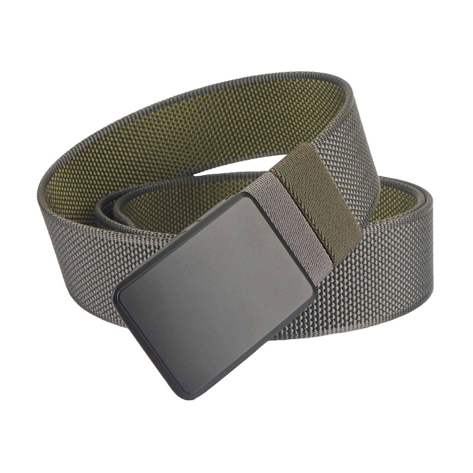 NVKIC Mens Reversible Nylon Belt with Metal Rotatable Buckle Double Color Webbing Tactical Outdoor Work Golf Belts