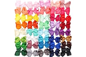 JOYOYO 40Pcs 4.5" Hair Bows Alligator Clips Grosgrain Ribbon Big Bows Clips...