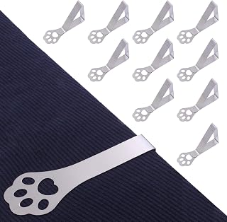 Youery Soporte para mantel para mesas gruesas, 10 unidades de garras de gato, resistentes a la intemperie, de acero inoxidable, clips para mantel para mesa de jardín, restaurante, mesa de comedor