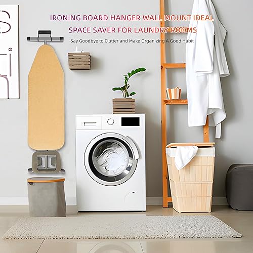Miniatura 2 de BiJun Soporte de pared para tabla de planchar, colgador para tabla de planchar, soporte para tabla de planchar, soporte para tabla de planchar,