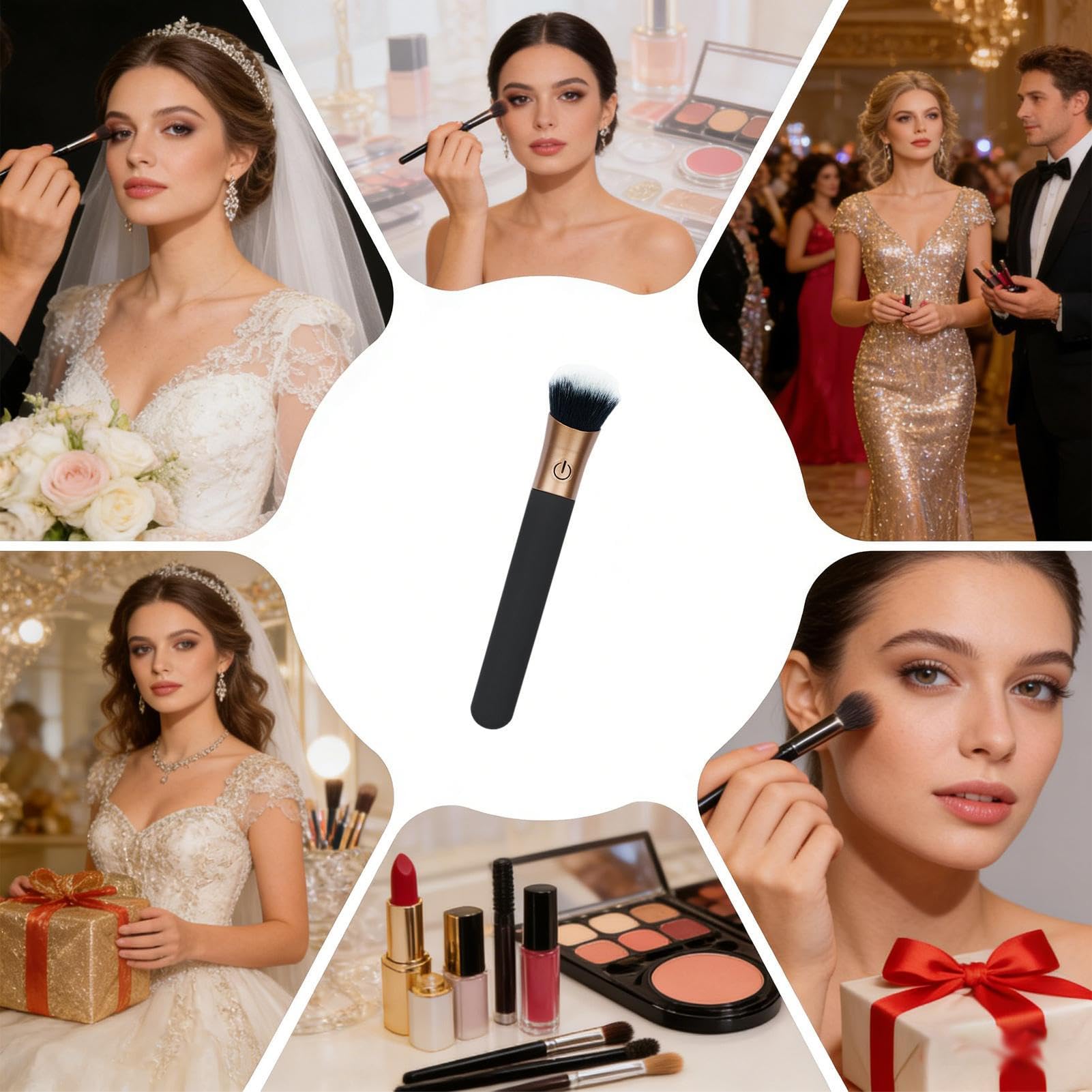 Set Di Pennelli Trucco Strumenti di Bellezza Viso a Vibrazione Silenziosa | Pennelli Cosmetici per il Trucco Per Fondotinta, Blush, Illuminante, Bronzer, Fissante, Adatto A Casa, Viaggio, Vacanza